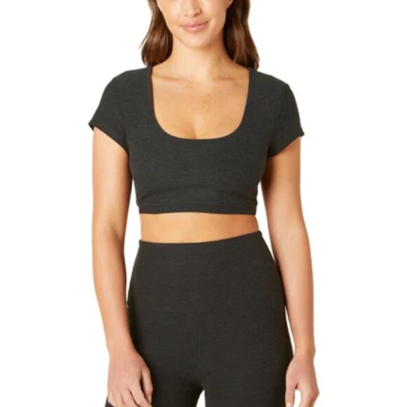 NWT Beyond Yoga Spacedye What's The Scoop Bra Black - Picture 1 of 8
